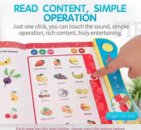 Interactive Children Book -Musical English Educational Phonetic Learning Book for 3 + Year Kids Toddlers AC (Intelligence Book)