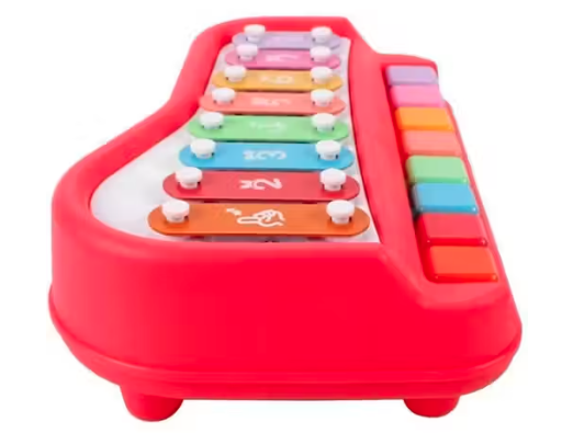 2 in 1 Musical Xylophone and Mini Piano for Kids - Educational Musical Instruments Toy Set for Babies, Non-Battery- Assorted Color