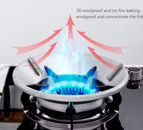 Kiyansh Enterprise gas saver burner stand | fire and windproof gas saver jali ring | gas saver protector flame | gas energy saver stand set for all gas stove, Open(PACK 2)