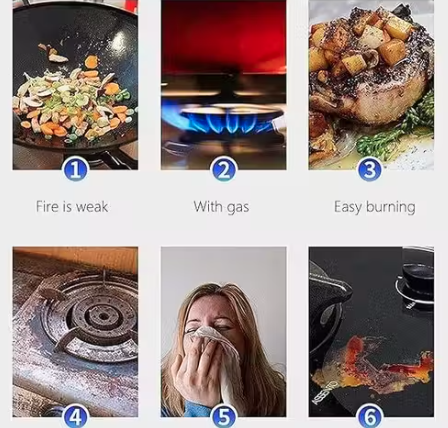 Kiyansh Enterprise gas saver burner stand | fire and windproof gas saver jali ring | gas saver protector flame | gas energy saver stand set for all gas stove, Open(PACK 2)