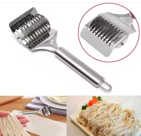 2pcs Noodles Cutter Spoon tainless Steel Noodle Maker Roller Docker Dough Cutter Tool Kitchen Helper DIY Dough Cutting Tool0.2