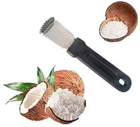SN Stainless Steel Coconut Scrapper/Grater or coconut chatani maker (Stainless Steel with Plastic Handle)