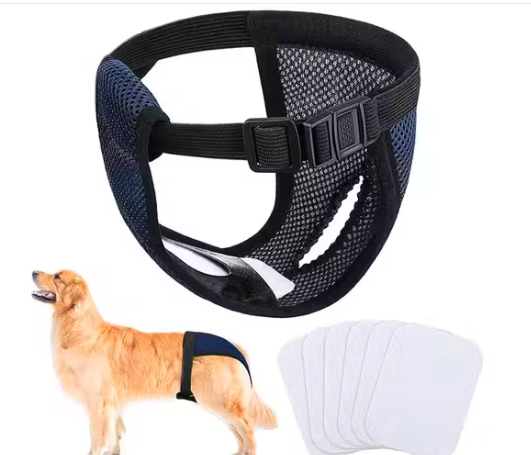 Pet Use Breathable Reusable Female Dogs Diapers with Absorption Cotton Pad for Dogs Puppy XL