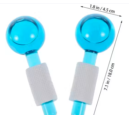Pink Facial Ice Globes – Cooling Crystal Massage Rollers for Face, Neck & Eyes | Puffiness, Dark Circles, Wrinkles & Pore Minimizing | Anti-Aging Soothing Skin Care Tool for Radiance & Firmness (PACK OF 1)